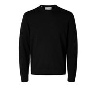 SELETED Homme SLHTRAY LS Knit Merino Crew Neck Noos, Negro, L