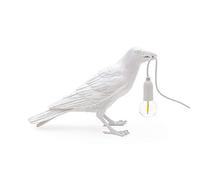 Seletti Bird Lamp Waiting lámpara de Mesa Cuervo Blanco