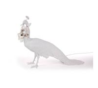 SELETTI Decorativa Peacock Lamp, blanco, vidrio cristal