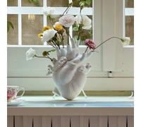 SELETTI Florero Love in Bloom, blanco, forma de corazón, porcelana