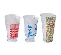 Seletti Juego de 3 vasos de cristal Hybrid-Clarice Ø 8,5-9,1 cm H. 14,8-15,2 cm