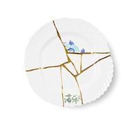 Seletti Kintsugi Piatto Piano in porcellana e Oro 24k Mod. 3 | Kintsugi Seletti Marcantonio: colección de platos y accesorios de mesa con detalles doradosDescubre Kintsugi Seletti by Marca