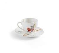 Seletti Kintsugi Taza de té con platito de porcelana y oro 24 quilates mod.2