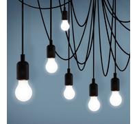 SELETTI Lámpara colgante LED Maman negro 14 luces satinado