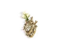 SELETTI Love in Bloom Gold, Porcelain Heart Vase