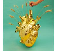 SELETTI Love in Bloom Jarrón gigante, dorado, h 60 cm, fibra de vidrio