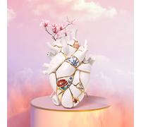 SELETTI Love in Bloom Jarrón Kintsugi, colorido, porcelana, dorado True