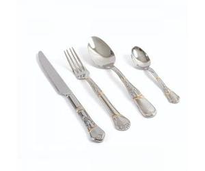 SELETTI Set DI 4 POSATE IN Acciaio E Oro KINTSUGI Cutlery Art. 09660