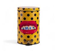 SELETTI - Shit Toiletpaper Home Papelera Ø20,5xH27,5 Amarillo,/Negro/Multicolor