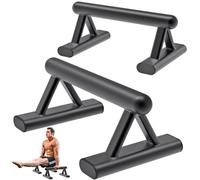 SELEWAERE - Paralletes de metal para entrenamiento de piso, asas antideslizantes para flexiones, barras de soporte de mano para fitness calisténico, estructura de tubo de acero resistente con acabado