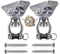 SELEWARE 2 Ganchos para Sillas Colgantes de Exterior de Alta Resistencia, Ganchos Giratorios, Soportes para Bolsas de Boxeo, Ganchos para Columpios, Accesorios para Hamacas de Viga de Madera