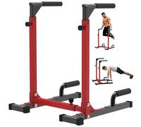SELEWARE Barra de fondos sólida, estación de fondos ajustable, equipo de gimnasia y calistenia, entrenamiento de fuerza multifuncional, soporte de fondos con barra de flexiones para fondos de tríceps