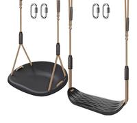 SELEWARE Paquete de 2 Asientos de Columpio de plástico Resistente con Cuerda Ajustable y conexión rápida, Accesorios de Repuesto para niños y Adultos, Columpio de árbol de Patio Trasero para