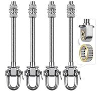 SELEWARE Perchas de acero inoxidable resistentes con rodamientos (juego de 4), pernos oscilantes M10 x 9 pulgadas, capacidad de 1800 libras para vigas de madera y acero, hamaca de yoga, columpio de