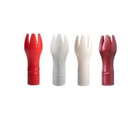 seleXions® Juego de 4 boquillas para adornar tulipán, rojo oscuro, rojo, blanco, nácar