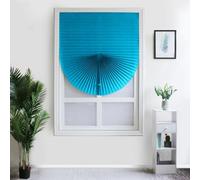 Self-Adhesive Blinds Self-Adhesive Pleated Blinds Half Blackout Window Curtains For Kitchen Bathroom Balcony Shades For Coffee/Office Window(Blue,60 * 150)