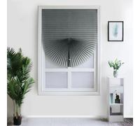 Self-Adhesive Blinds Self-Adhesive Pleated Blinds Half Blackout Window Curtains For Kitchen Bathroom Balcony Shades For Coffee/Office Window(Gray,60 * 150)