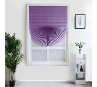 Self-Adhesive Blinds Self-Adhesive Pleated Blinds Half Blackout Window Curtains For Kitchen Bathroom Balcony Shades For Coffee/Office Window(Purple,60 * 150)