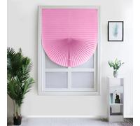 Self-Adhesive Blinds Self-Adhesive Pleated Blinds Half Blackout Window Curtains For Kitchen Bathroom Balcony Shades For Coffee/Office Window(Pink,60 * 180)