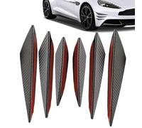Self Adhesive Canards Kit, Car Spoiler Trim Set, 6 Pieces Strip with Guard Edge, Sturdy ABS Material, Auto Accessory with Sport Style, Bumper Protector for Sedan SUV 7.99x1.38 Inches