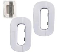 Self-Adhesive Fridge Lock Latch System, Fridge Lock, Refrigerator Lock for Kids, Multifunctional Anti-Pinch Cabinet Door Lock, for Prevent Protect Children Search The Refrigerators (White2Pcs)