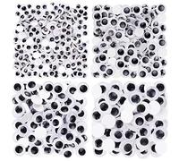 Self-Adhesive Googly Eyes, Sticky Wobbly Craft Eyes - 300 Pieces in Assorted Sizes (6mm, 8mm, 10mm, 12mm)