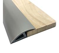 Self Adhesive Vinyl Rubber Threshold,Floor Transition Strip Wood to Tile, Carpet Edging Trim, Waterproof Flexible PVC Reducer Molding(Gray,Length 79"/2 m)
