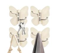 Self Adhesive Wall Hooks 4 Pieces Butterfly Rotating Hanger Attac Organizer