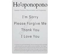 Self Care Motivation Poster Hooponopono Mantra for Inner Harmony Canvas Wall Art for Home(Unframed,16x24inch(40x60cm))