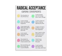 Self Care Motivational Wall Art Radical Acceptance Quote Poster Mindfulness and Peace Canvas Print for Bedroom Living Room Decor(Unframed,08X12inch(20X30cm))