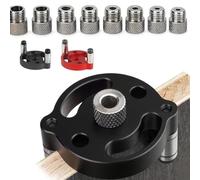 Self-Centering Doweling Jig - Precision Drill Guide for Flawless Woodworking Joints, 8 Metric Sizes (3-10mm), Adjustable Handheld Hole Locator Tool for Furniture, Joinery & Home Project (Black,2PCS)