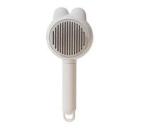 Self-Cleaning Cat Brush Shedding Stainless Steel Pet Grooming Comb | Gentle Stainless steel pet grooming comb featuring a self-cleaning button to easily remove tangles and floose for from cats