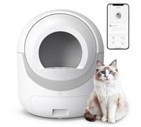 Self Cleaning Cat Litter Box, Automatic Cat Litter Box with APP Control Odor Removal Safety Protection for Multiple Cats, with Garbage Bags