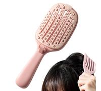Self-cleaning Hair Brush, Foldable Hairstyling Supplies, Anti-Static Self Cleaning Hair Brush For All Hairs Types For Women Girls Ladies Wives Mothers Home Salon Hotel Travelers Swimmers Swimming Pool