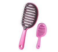 Self Cleaning Hair Brush - Gentle Detangling Vented | Curved Vented Detangling Hair Brush suitable for Dry Wet Thick Curly Straight Ladies Girls Kids Home Daily