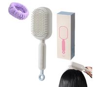 Self Cleaning Hair Brush, Retractable Hair Brush, Cushion Airbag Massage Combs, Anti Static Massage Comb, for Women Men All Types (White)