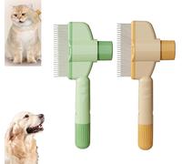 Self-cleaning Pet Flea Comb Grooming Brush, Pet Hair Removal Comb Flea Comb, 2025 New Multifunctional Cat Brush, Cat Dog Brush for Massaging and Cleaning Shedding Pet Hair (2Pcs)