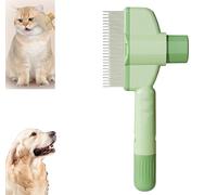 Self-cleaning Pet Flea Comb Grooming Brush, Pet Hair Removal Comb Flea Comb, 2025 New Multifunctional Cat Brush, Cat Dog Brush for Massaging and Cleaning Shedding Pet Hair (Green)