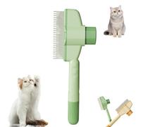 Self-Cleaning Pet Flea Comb Grooming Brush, Pet Hair Removal Comb Flea Comb, Flea Comb for Cats, Cat Dog Brush for Massaging and Cleaning Shedding Pet Hair (1*Green)