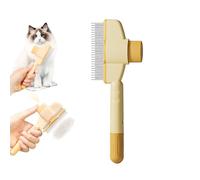 Self-Cleaning Pet Flea Comb Grooming Brush, Pet Hair Removal Comb Flea omb, One-Click Self-Cleaning et Hair Removal ombs, et Grooming Brush for Short&long air (Yellow)