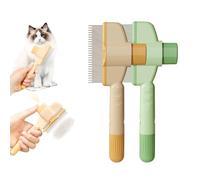 Self-Cleaning Pet Flea Comb Grooming Brush, Pet Hair Removal Comb Flea omb, One-Click Self-Cleaning et Hair Removal ombs, et Grooming Brush for Short&long air (Yellow + Green)