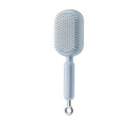 Self-Cleaning Retractable Hairbrush - Anti-Static Massage Comb with Ergonomic Handle, One-pull Clean for All Hair Types & Wigs (Blue)