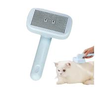 Self Cleaning Shedding Brush - Skin Friendly Pet Grooming Tool for Effective Loose Hair Removal, Massaging Function with Button, Detangling for Dogs Cats Puppies Kittens, 8x3 Inches