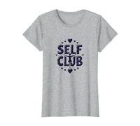 Self Club: Diseño empoderador para entusiastas del Amor Propio Camiseta, Mujer, Gris Jaspeado, XXL