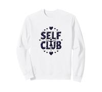 Self Club: Diseño empoderador para entusiastas del Amor Propio Sudadera, Unisex para Adultos, Blanco, M