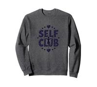 Self Club: Diseño empoderador para entusiastas del Amor Propio Sudadera, Unisex para Adultos, Jaspeado Oscuro, L