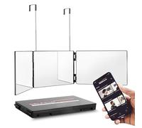 Self Cut System Versión de Viaje - Espejo de Tres vías para Cortar el Pelo con Ganchos telescópicos Ajustables en Altura y aplicación móvil educativa Gratuita