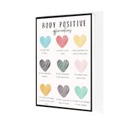 Self Love Affirmation Canvas Art, Body Positive Mental Health Poster, Inspirational Decor for Therapy Office Bedroom Yoga Studio(Framed,08X12inch(20X30cm))