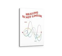 Self Love Mental Health Poster, Healing Is Not Linear Quote for Therapy Office, Social Worker Counseling Wall Art, Motivational Canvas Print(Framed,12x18inch(30x45cm))