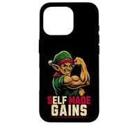 Self Made Gains Elf Bodybuilder Christmas Fitness Carcasa para iPhone 16 Pro